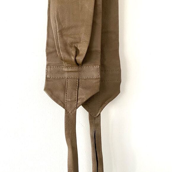 G.I.L.I. Taupe Brown Soft Leather Obi Wrap Belt OS Boho Chic Preppy Laganlook main image 4